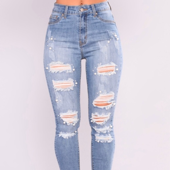 pearl distressed jeans